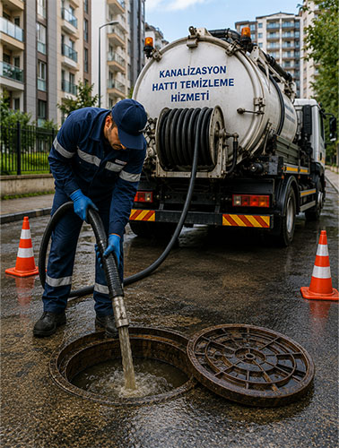 kanalizasyon hattı temizleme hizmeti